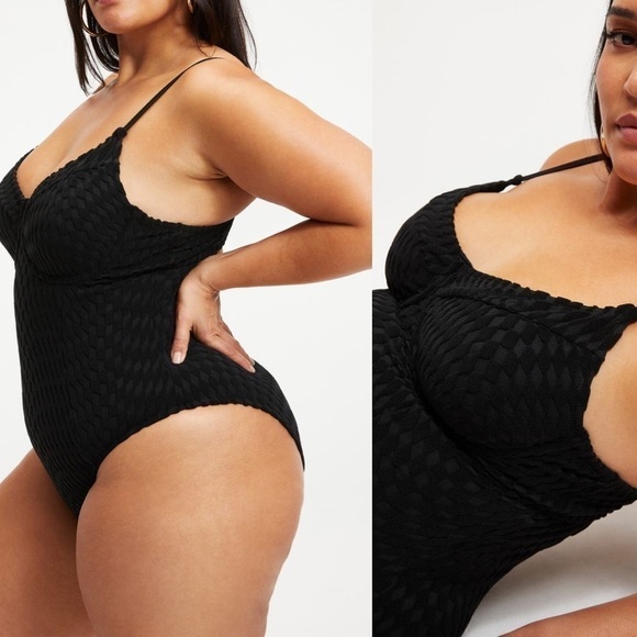 GOOD American Show Off Jacquard One Piece Black Swimsuit Size 2XL - Picture 12 of 12